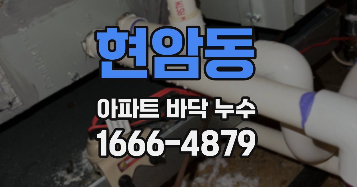 현암동 아파트 바닥 누수