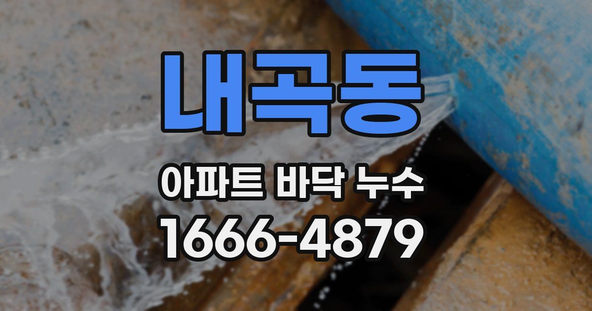 내곡동 아파트 바닥 누수