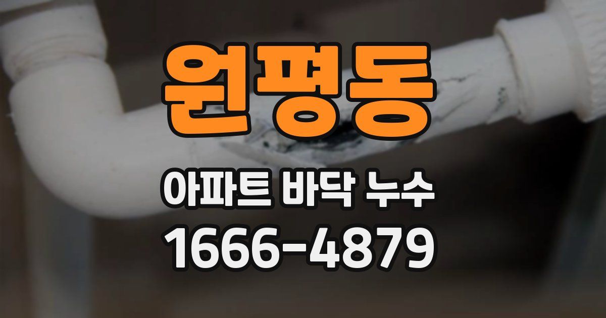 원평동 아파트 바닥 누수