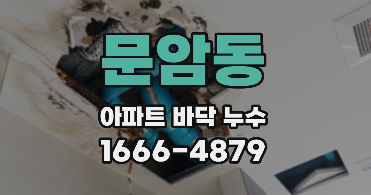문암동 아파트 바닥 누수