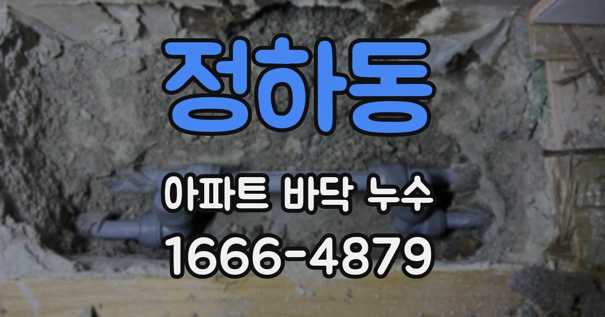 정하동 아파트 바닥 누수