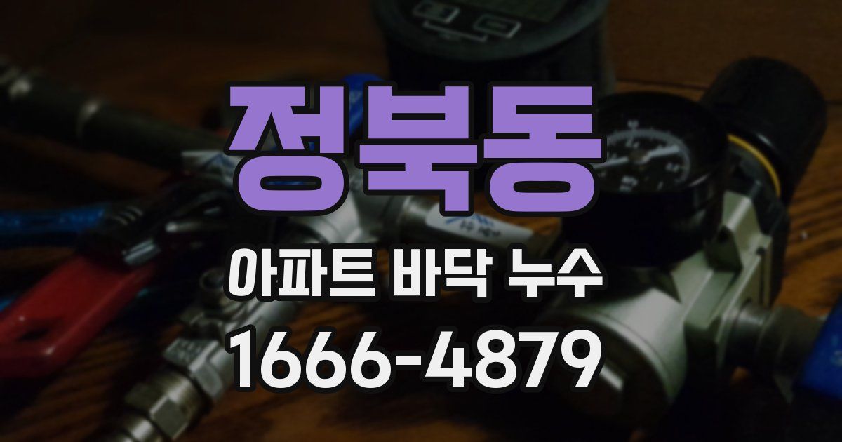 정북동 아파트 바닥 누수