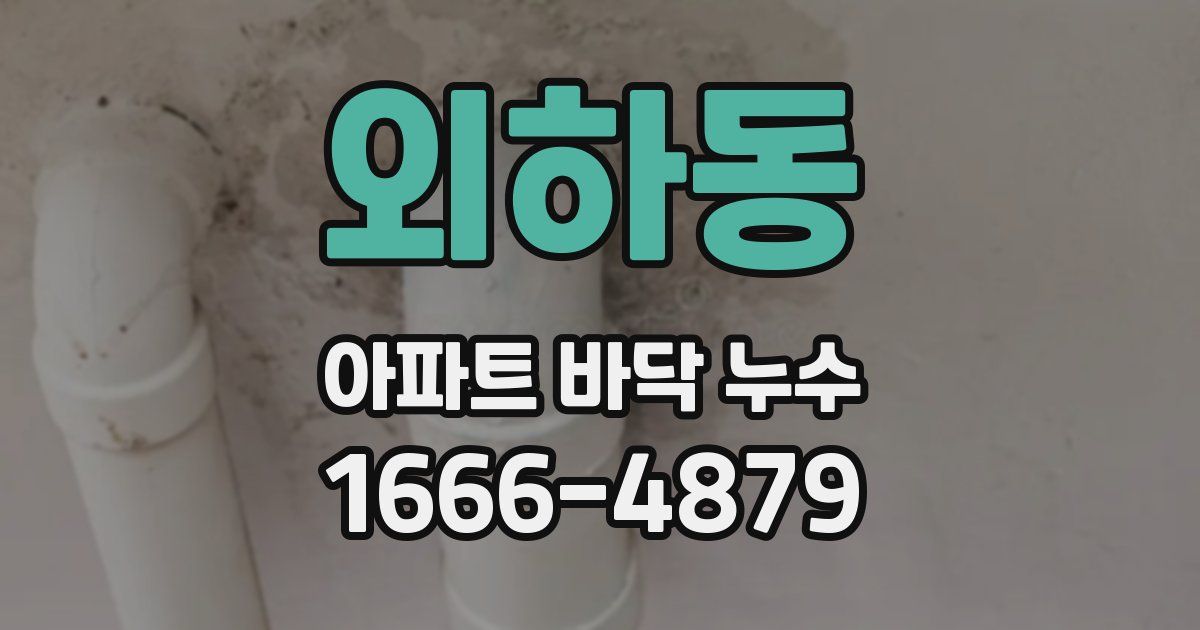 외하동 아파트 바닥 누수
