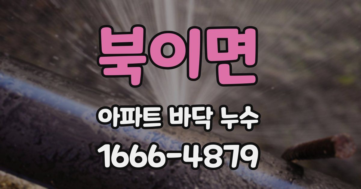 북이면 아파트 바닥 누수