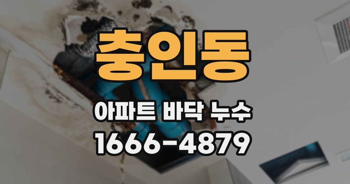 충인동 아파트 바닥 누수
