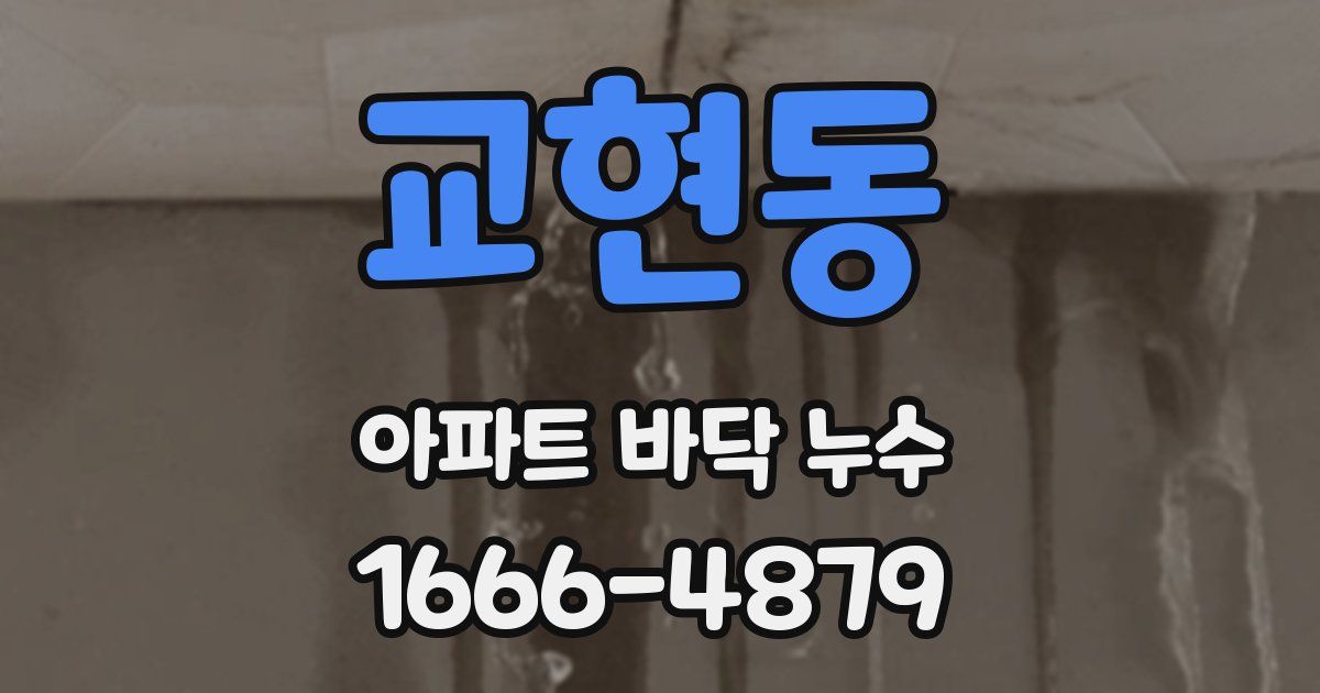교현동 아파트 바닥 누수