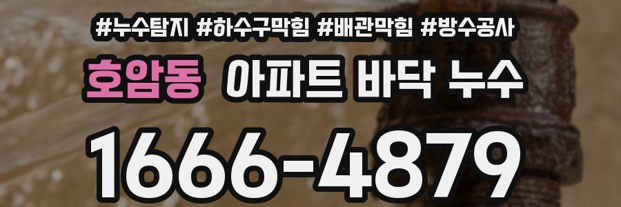 호암동 아파트 바닥 누수