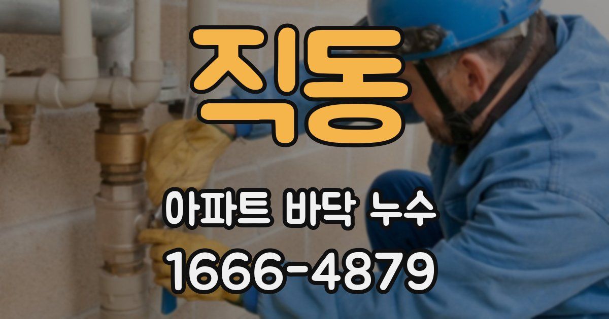 직동 아파트 바닥 누수