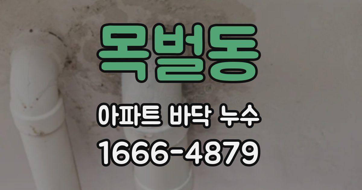 목벌동 아파트 바닥 누수