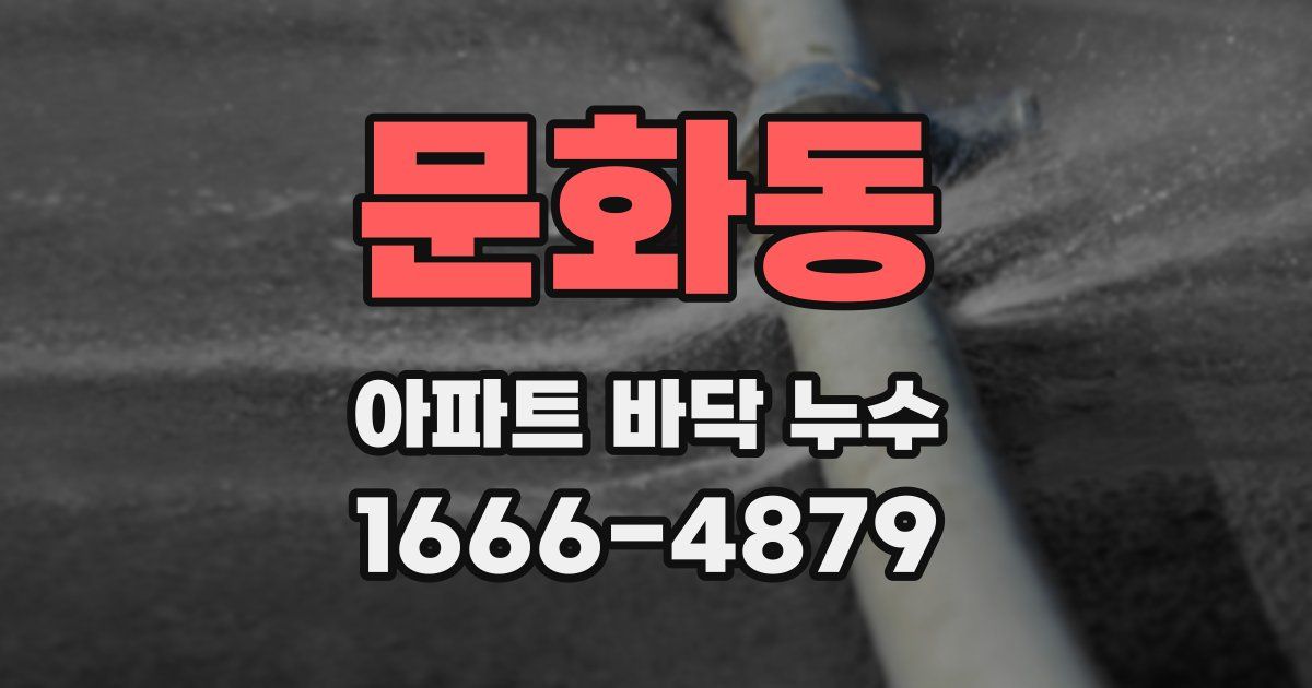문화동 아파트 바닥 누수