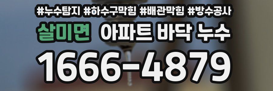 살미면 아파트 바닥 누수