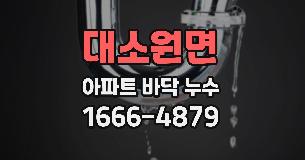 대소원면 아파트 바닥 누수