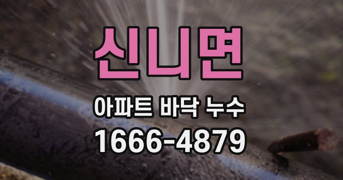 신니면 아파트 바닥 누수