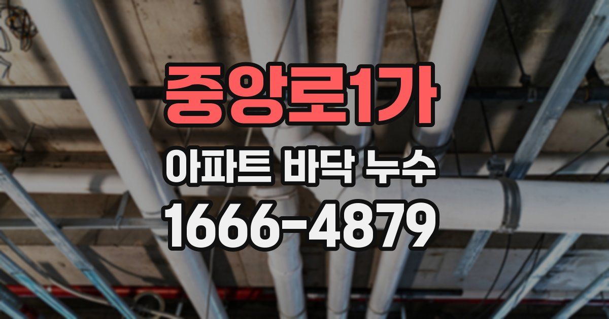 중앙로1가 아파트 바닥 누수