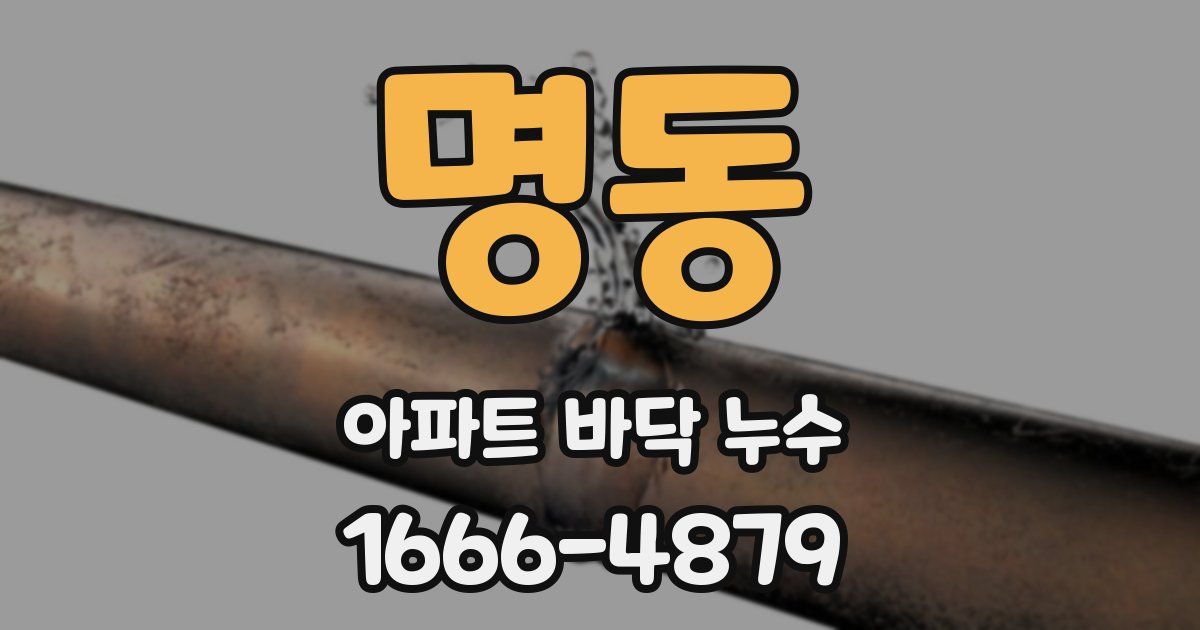 명동 아파트 바닥 누수