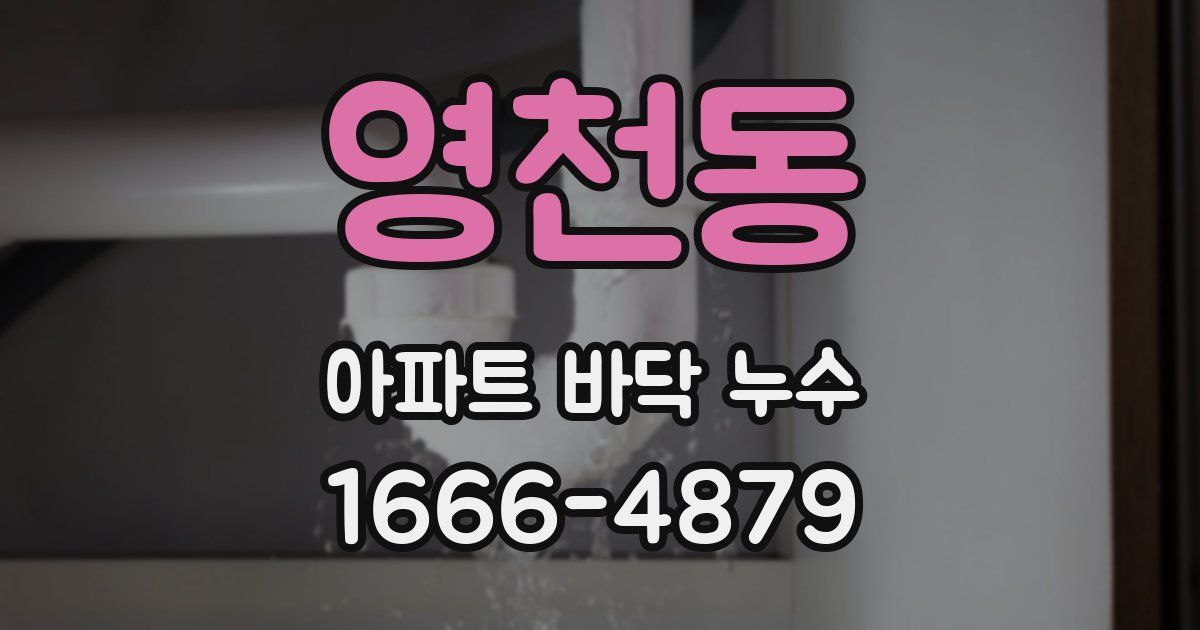 영천동 아파트 바닥 누수
