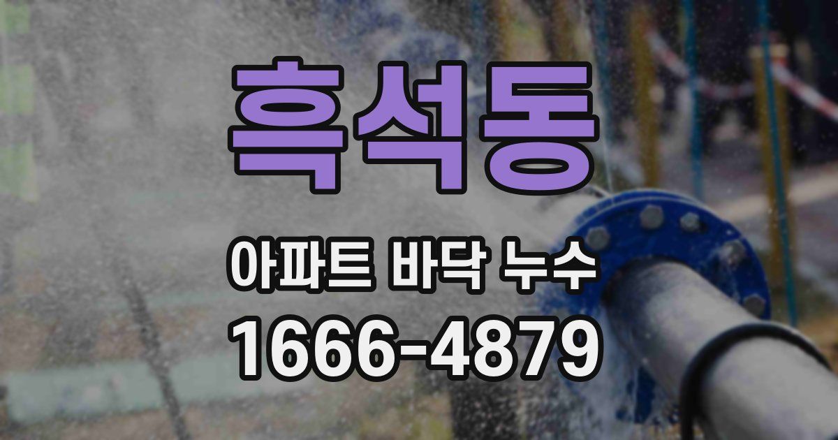 흑석동 아파트 바닥 누수