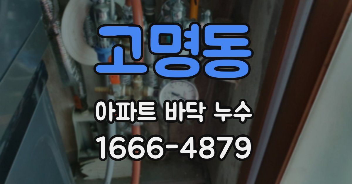 고명동 아파트 바닥 누수