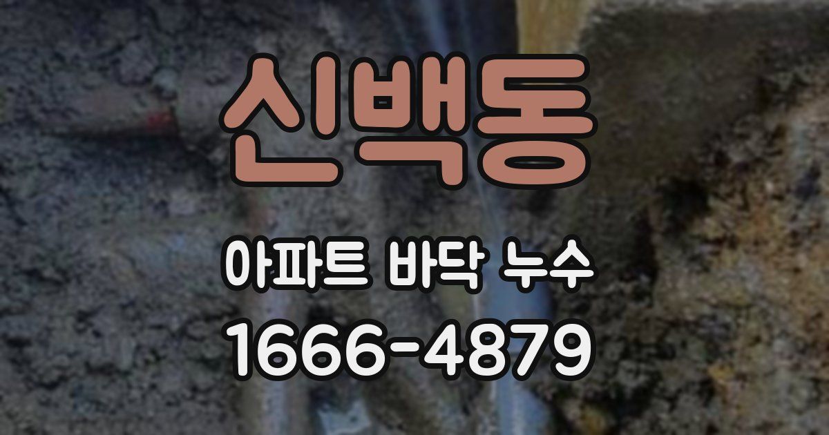 신백동 아파트 바닥 누수