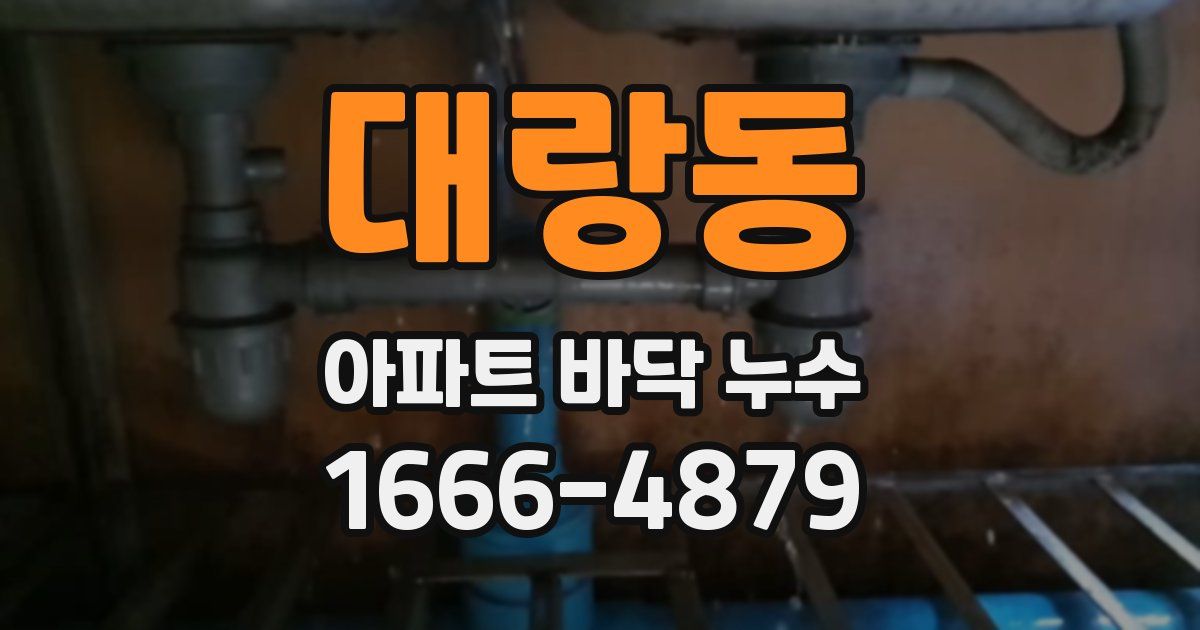 대랑동 아파트 바닥 누수