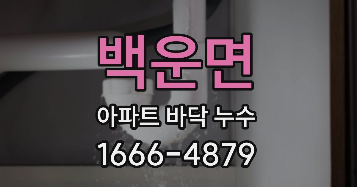 백운면 아파트 바닥 누수