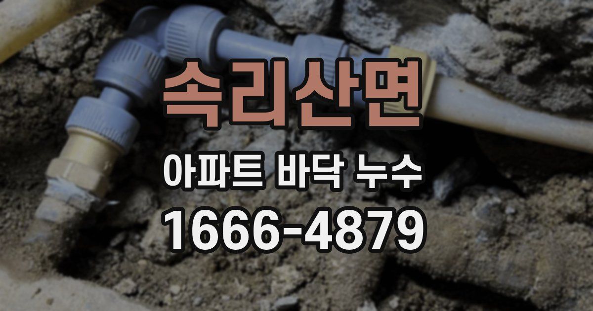속리산면 아파트 바닥 누수