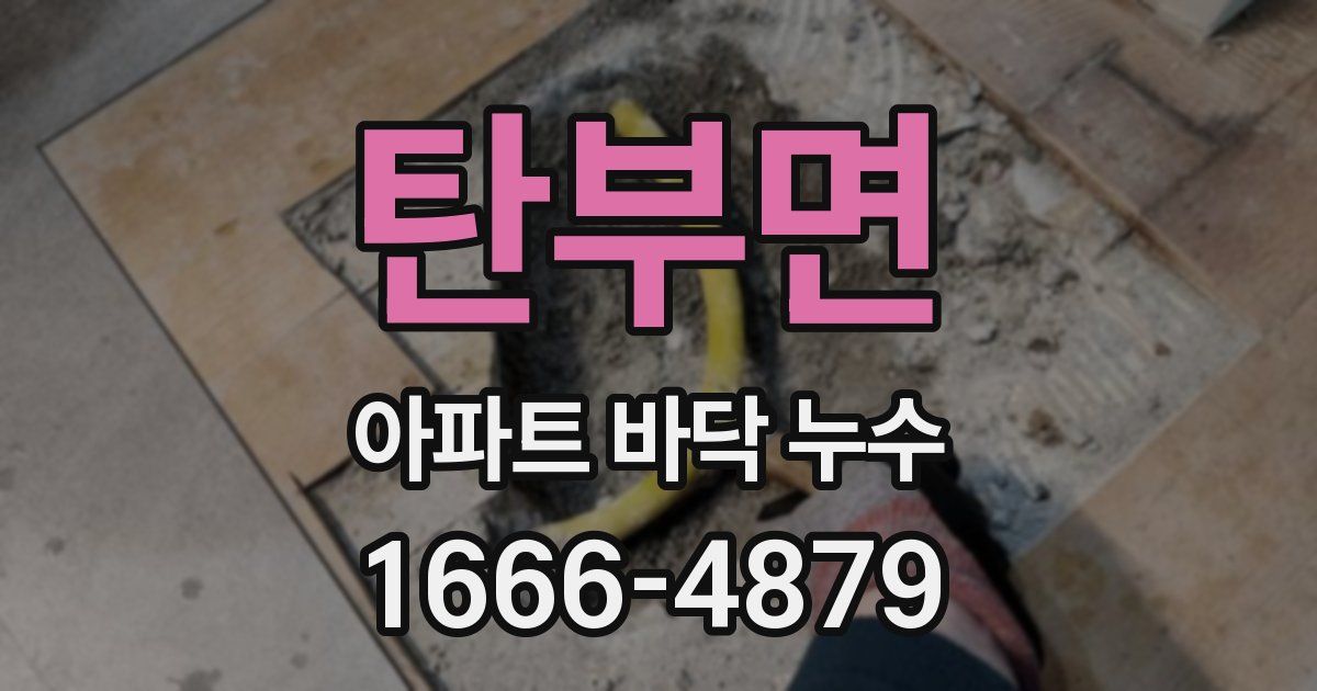 탄부면 아파트 바닥 누수