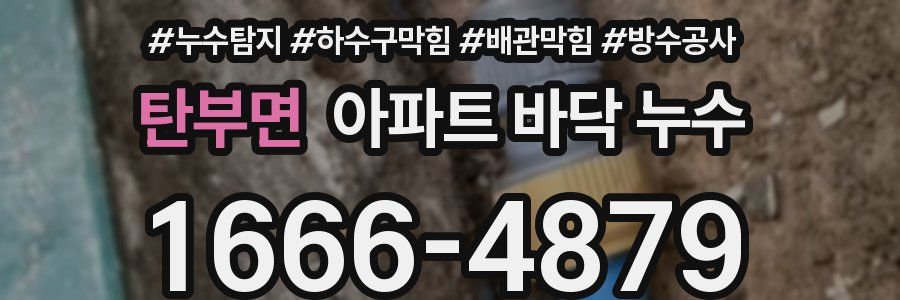 탄부면 아파트 바닥 누수