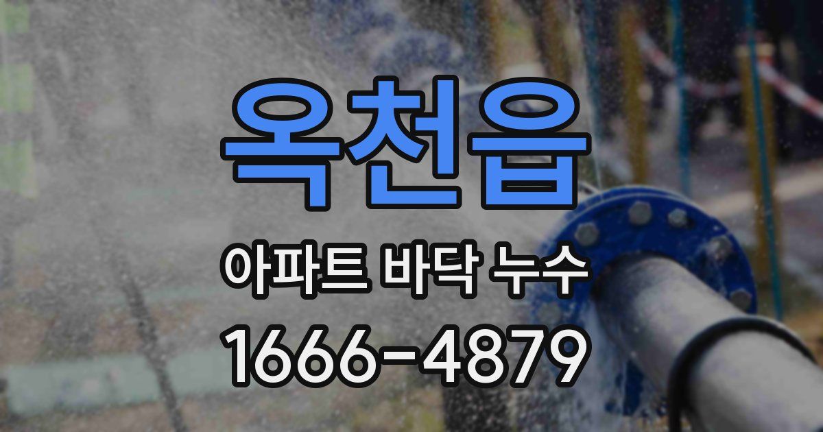 옥천읍 아파트 바닥 누수