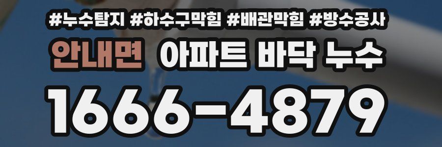 안내면 아파트 바닥 누수