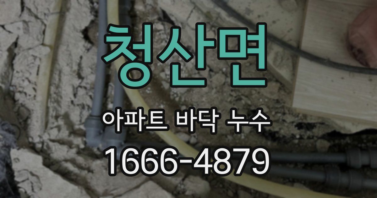 청산면 아파트 바닥 누수