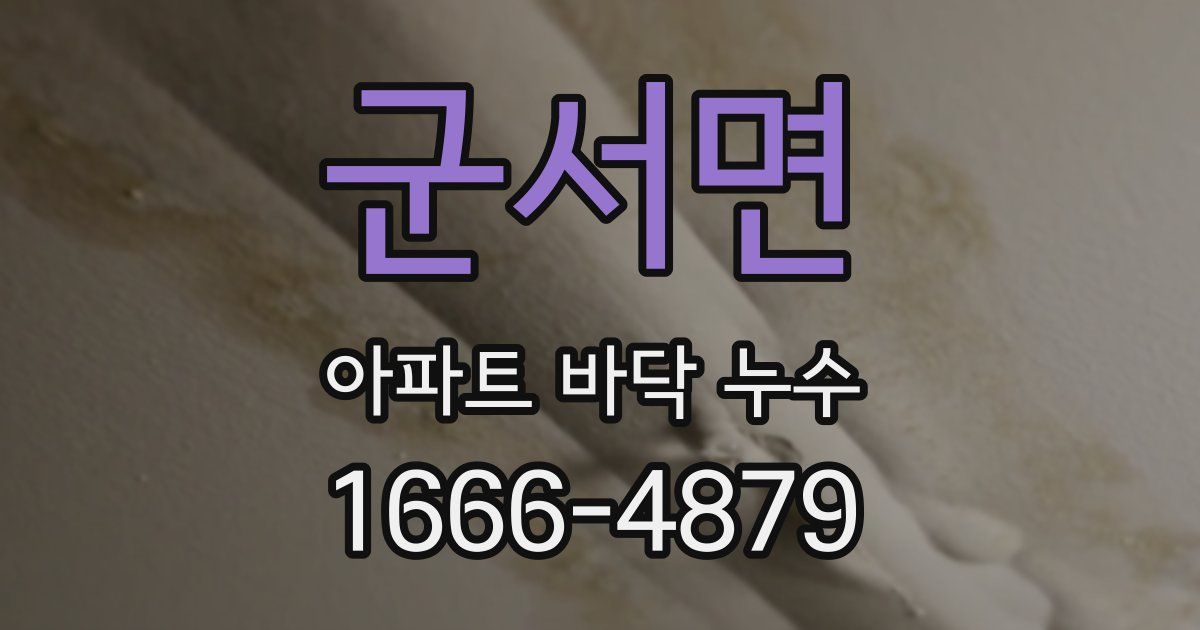 군서면 아파트 바닥 누수