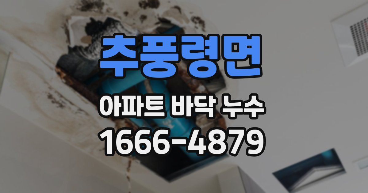 추풍령면 아파트 바닥 누수