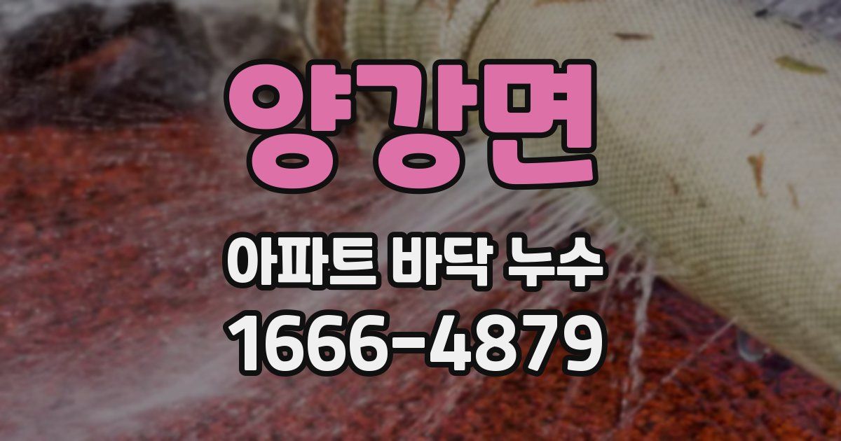 양강면 아파트 바닥 누수