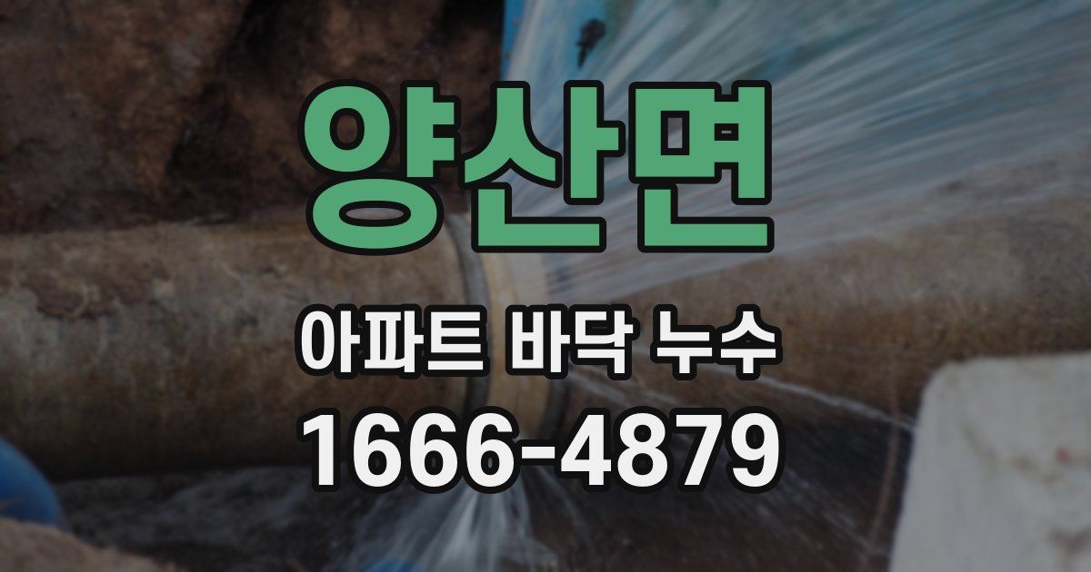 양산면 아파트 바닥 누수