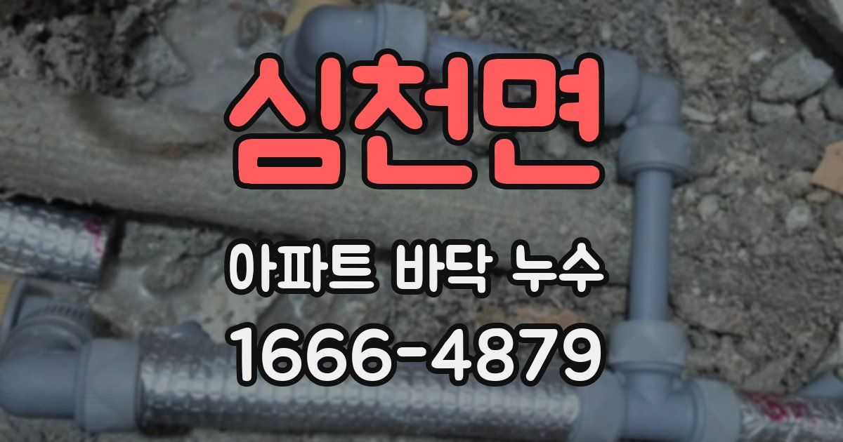 심천면 아파트 바닥 누수