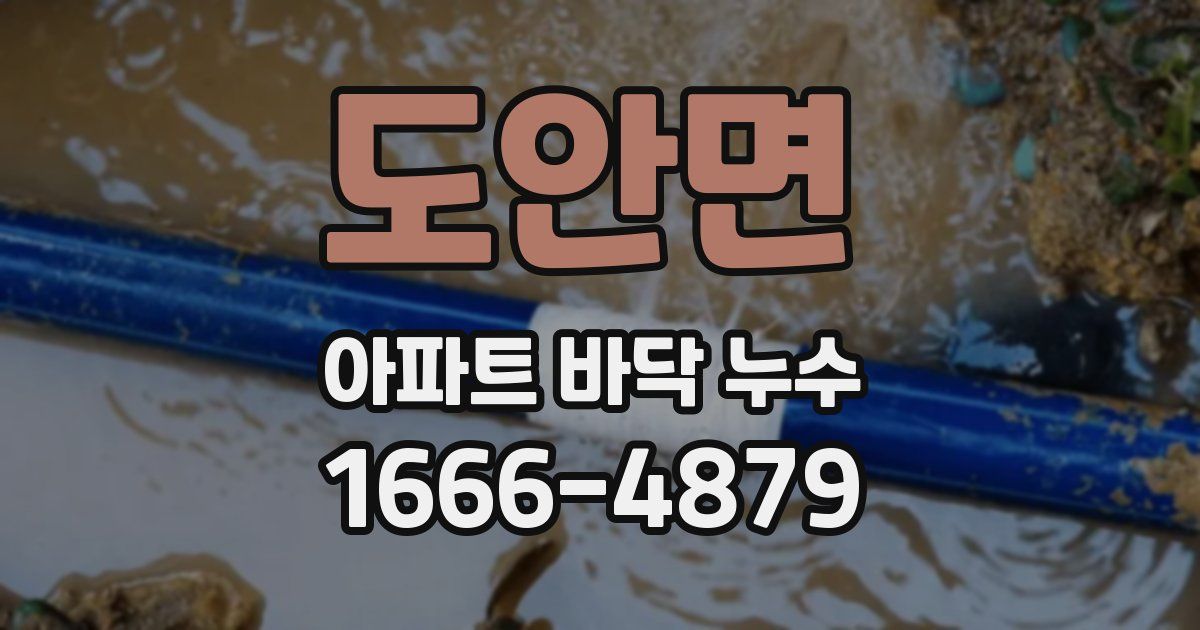 도안면 아파트 바닥 누수