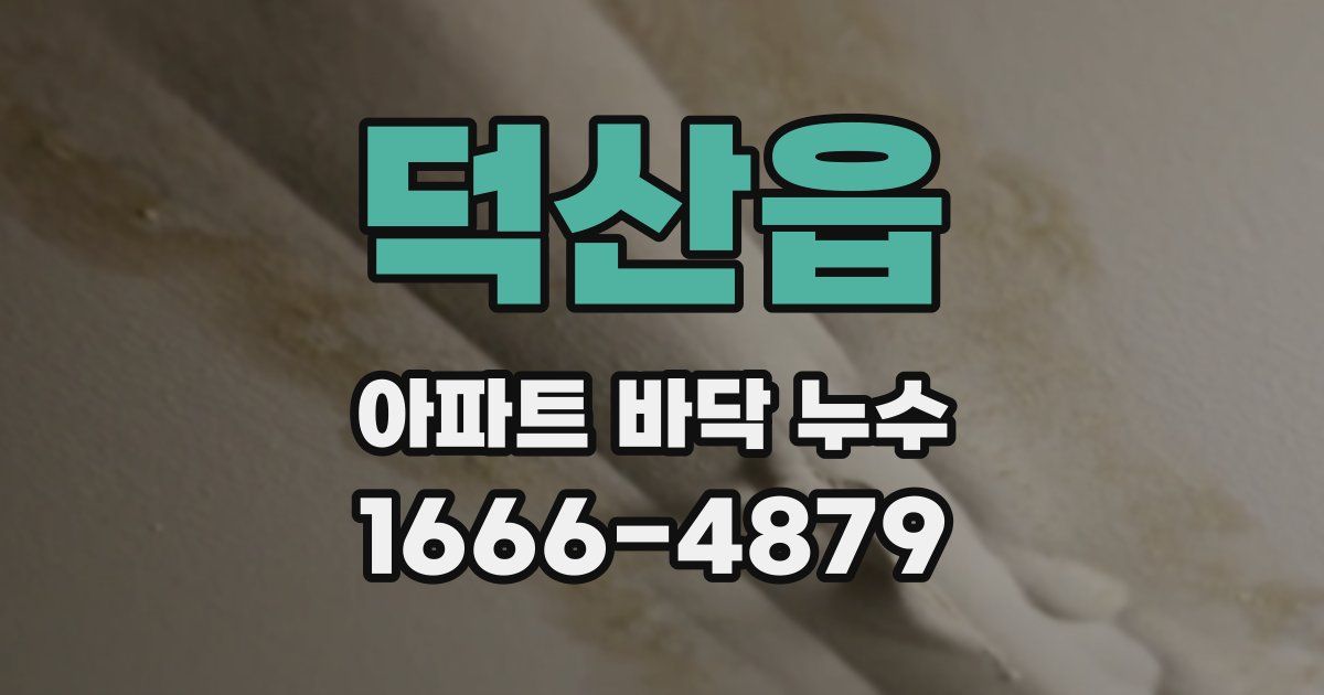 덕산읍 아파트 바닥 누수