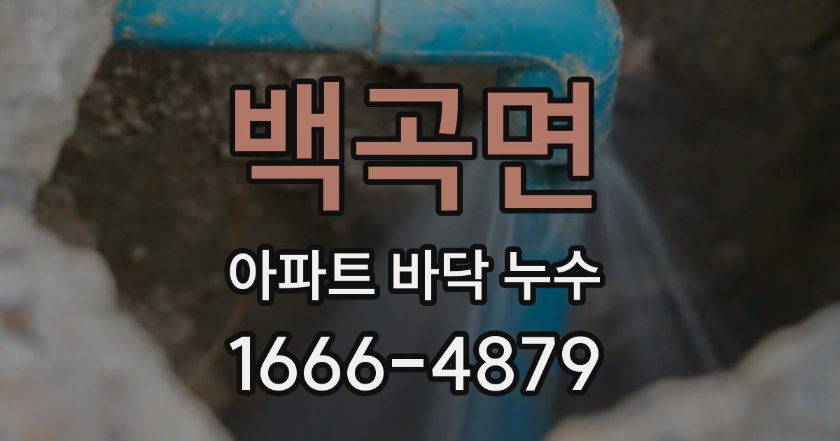 백곡면 아파트 바닥 누수