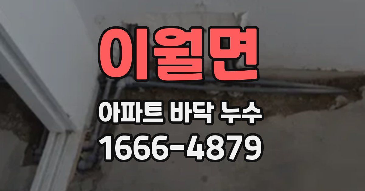 이월면 아파트 바닥 누수