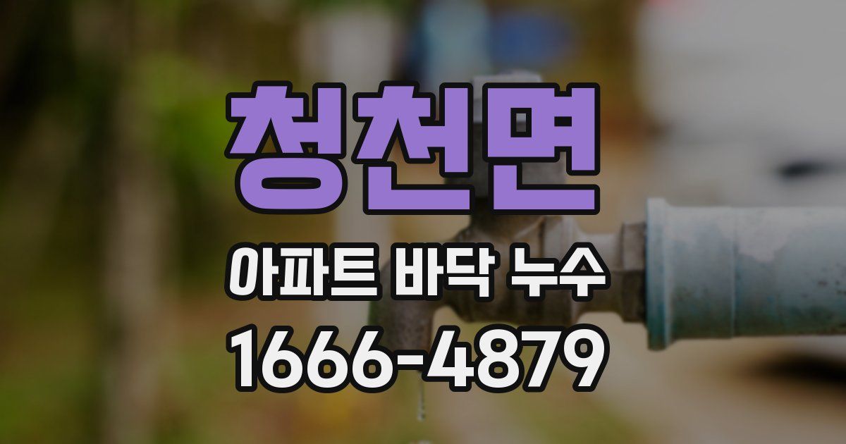 청천면 아파트 바닥 누수
