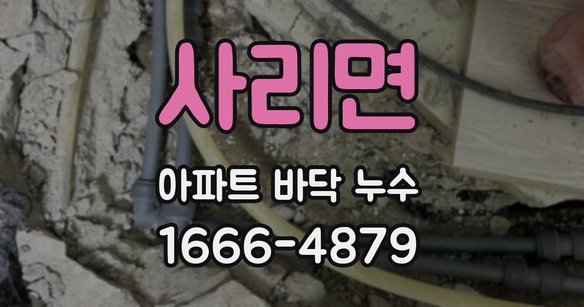 사리면 아파트 바닥 누수
