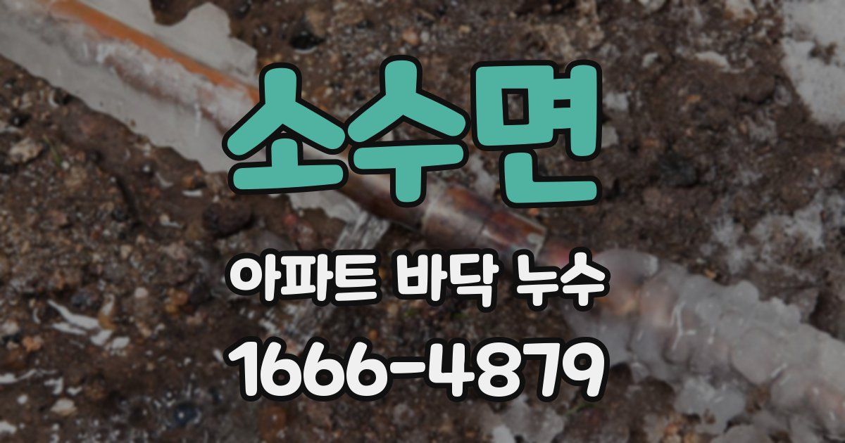 소수면 아파트 바닥 누수