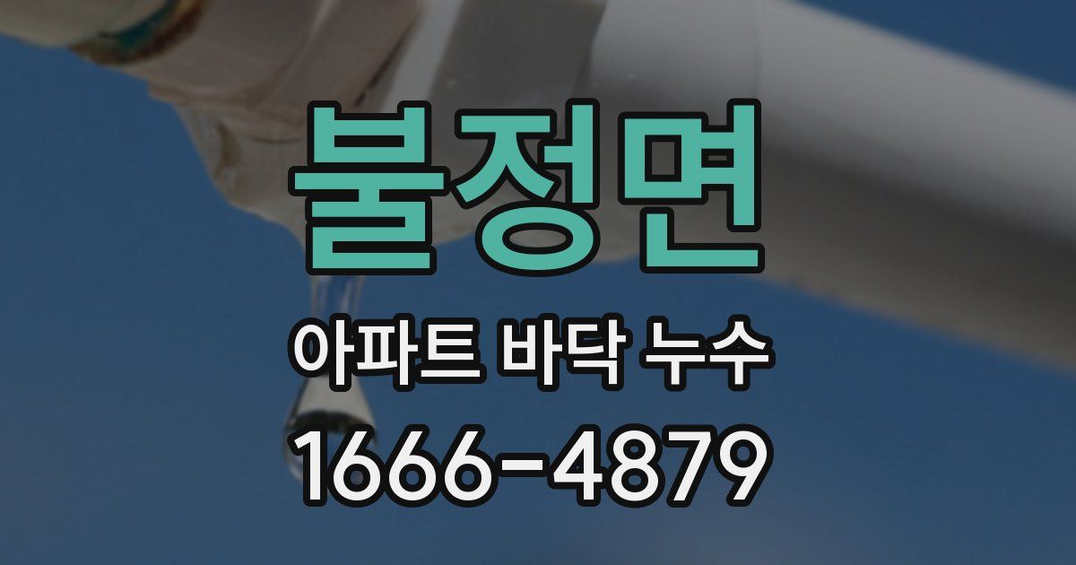 불정면 아파트 바닥 누수