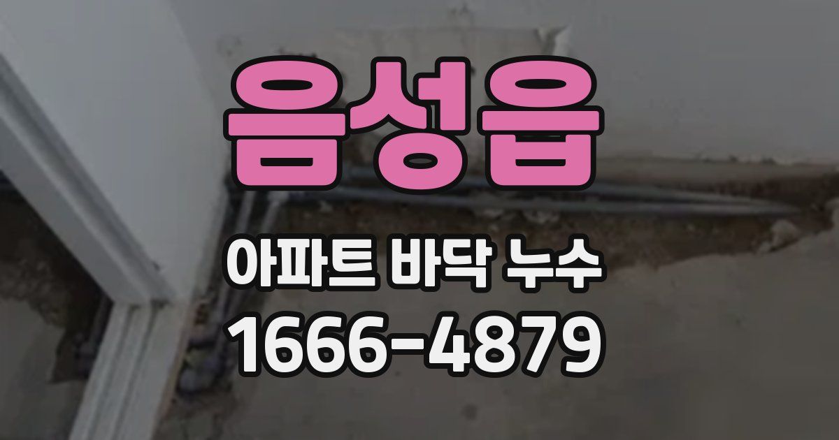 음성읍 아파트 바닥 누수