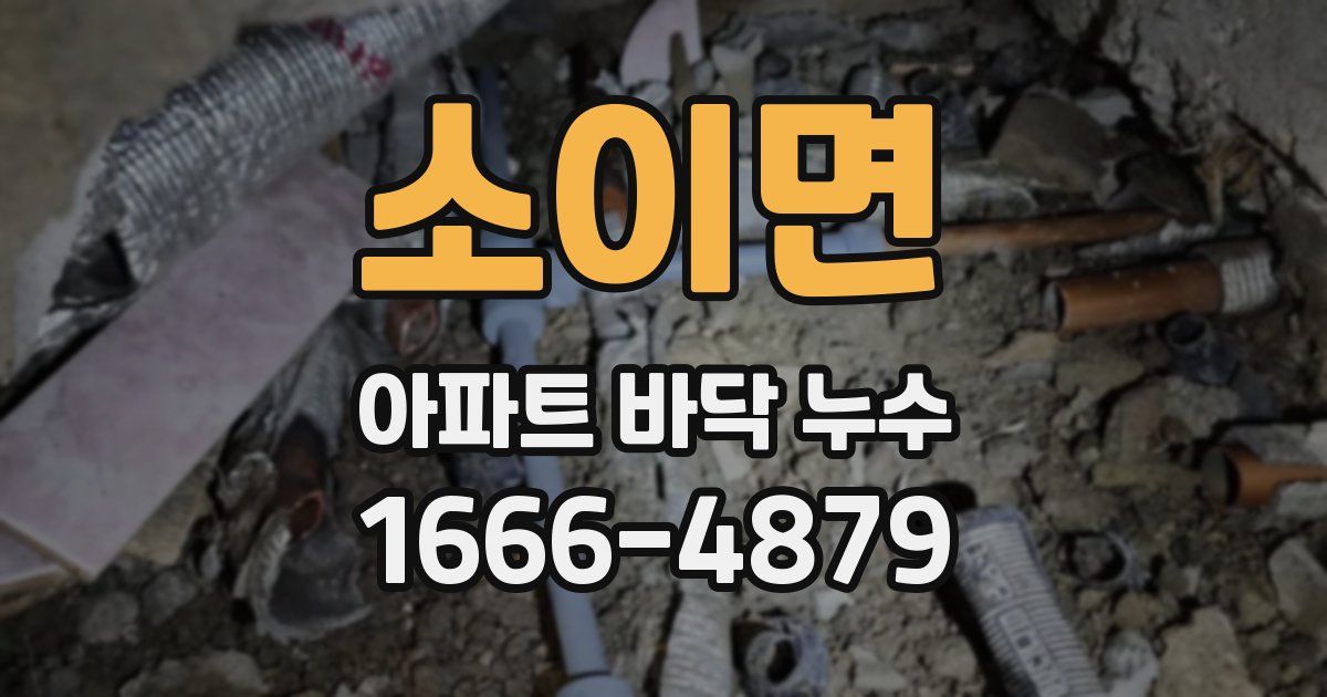 소이면 아파트 바닥 누수