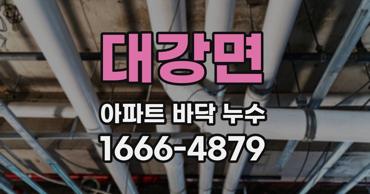 대강면 아파트 바닥 누수