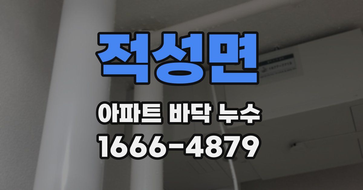 적성면 아파트 바닥 누수