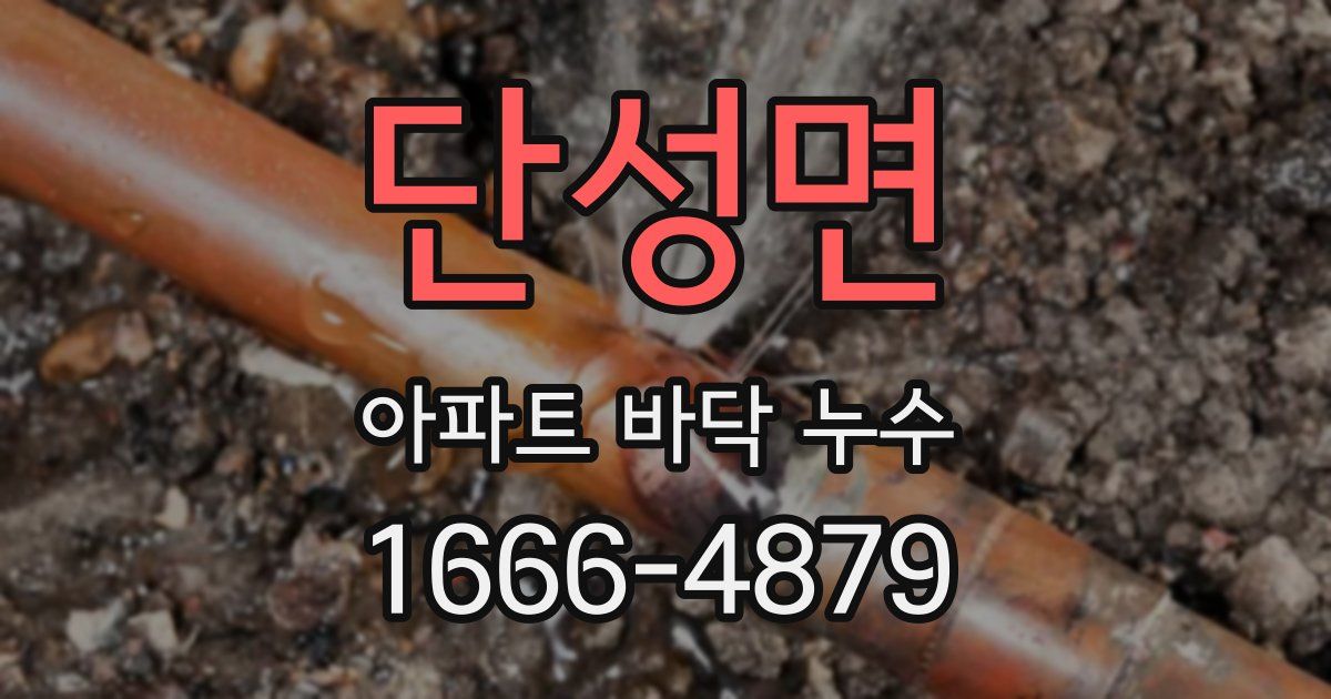 단성면 아파트 바닥 누수