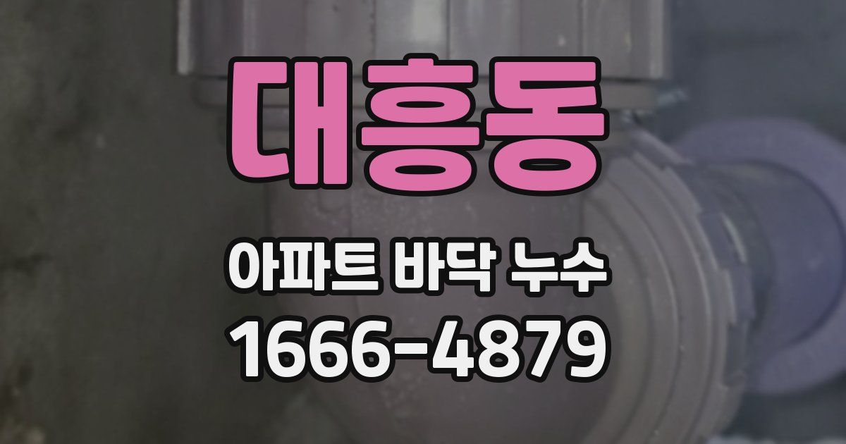 대흥동 아파트 바닥 누수